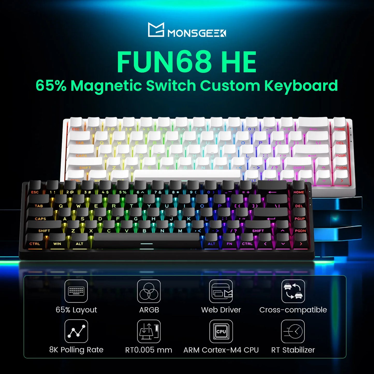 Akko MonsGeek FUN68 FUN60 PRO&MAX  HE Magnetic Keyboard 60% 65%