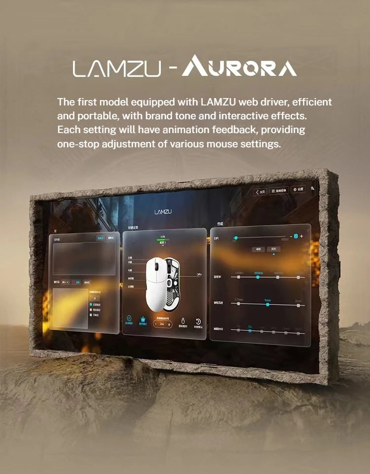 LAMZU Maya X Wirless Gaming Mouse 47g Lightweight Pixart 3950 Nordic 52840 Low Latency E-sports Mouse With 8K Receiver PC Custom
