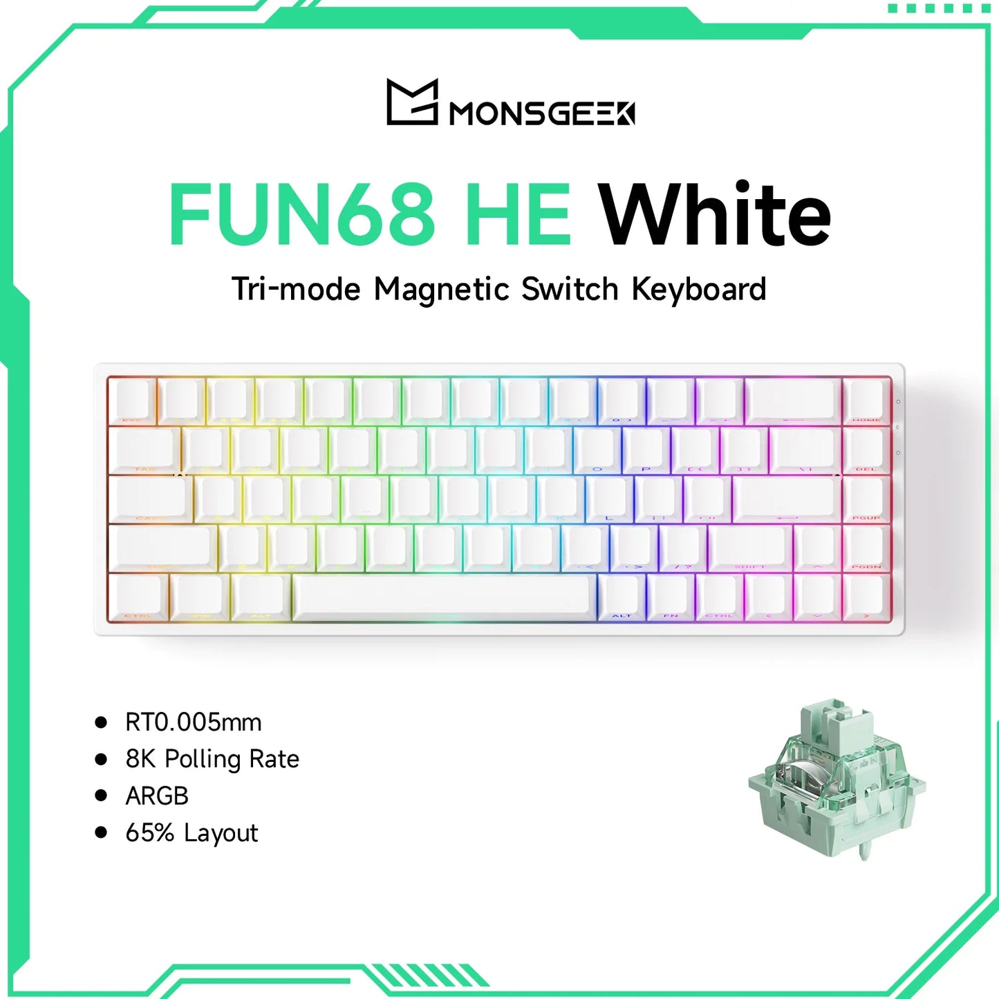 Akko MonsGeek FUN68 FUN60 PRO&MAX  HE Magnetic Keyboard 60% 65%