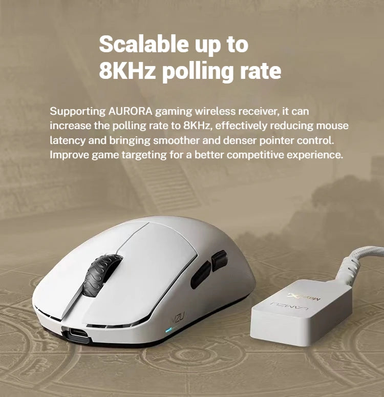 LAMZU Maya X Wirless Gaming Mouse 47g Lightweight Pixart 3950 Nordic 52840 Low Latency E-sports Mouse With 8K Receiver PC Custom