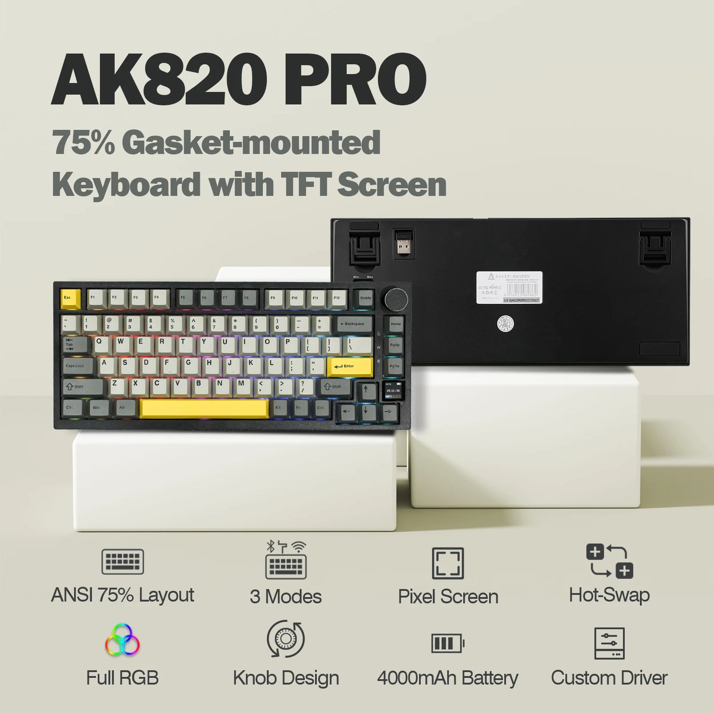 Ajazz AK820 Pro 75% Bluetooth