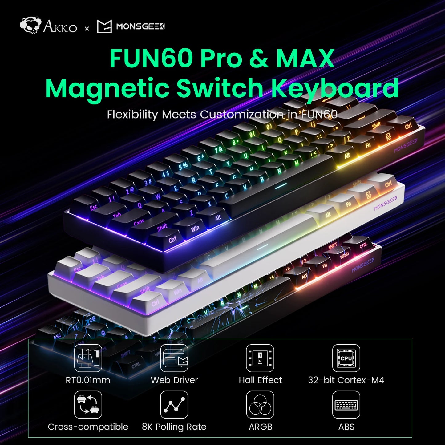Akko MonsGeek FUN68 FUN60 PRO&MAX  HE Magnetic Keyboard 60% 65%