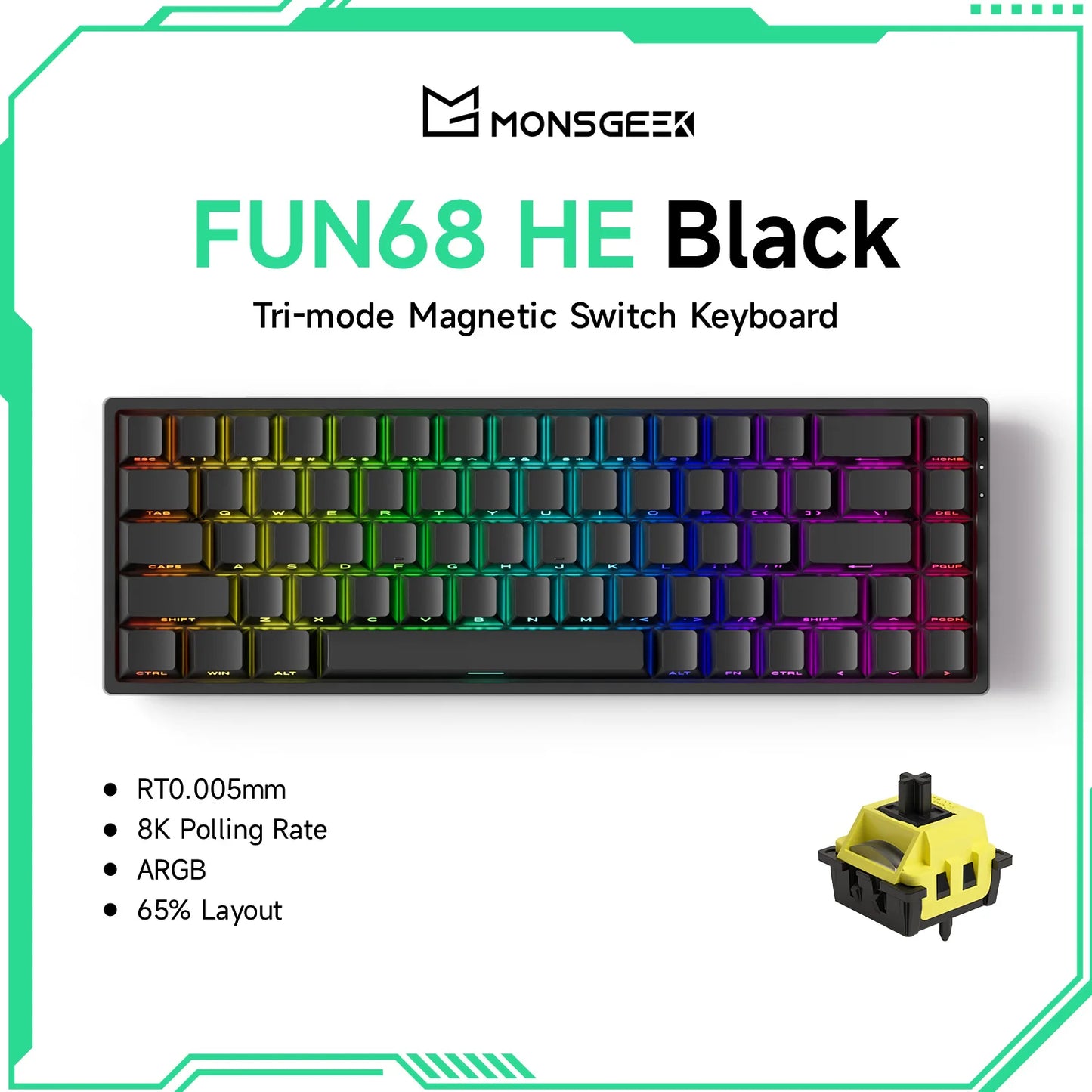 Akko MonsGeek FUN68 FUN60 PRO&MAX  HE Magnetic Keyboard 60% 65%