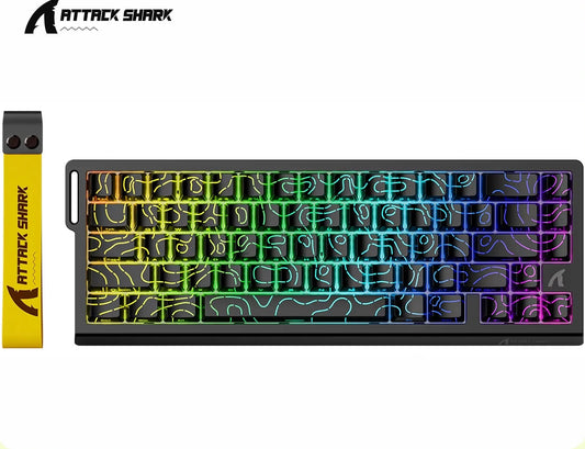 ATTACK SHARK X68 HE Rapid Trigger 8KHz Magnetic Keyboard, 0.01mm RT Accuracy, 60% Layout, RGB, Support RT/Snap Tap/DKS/MT/TGL