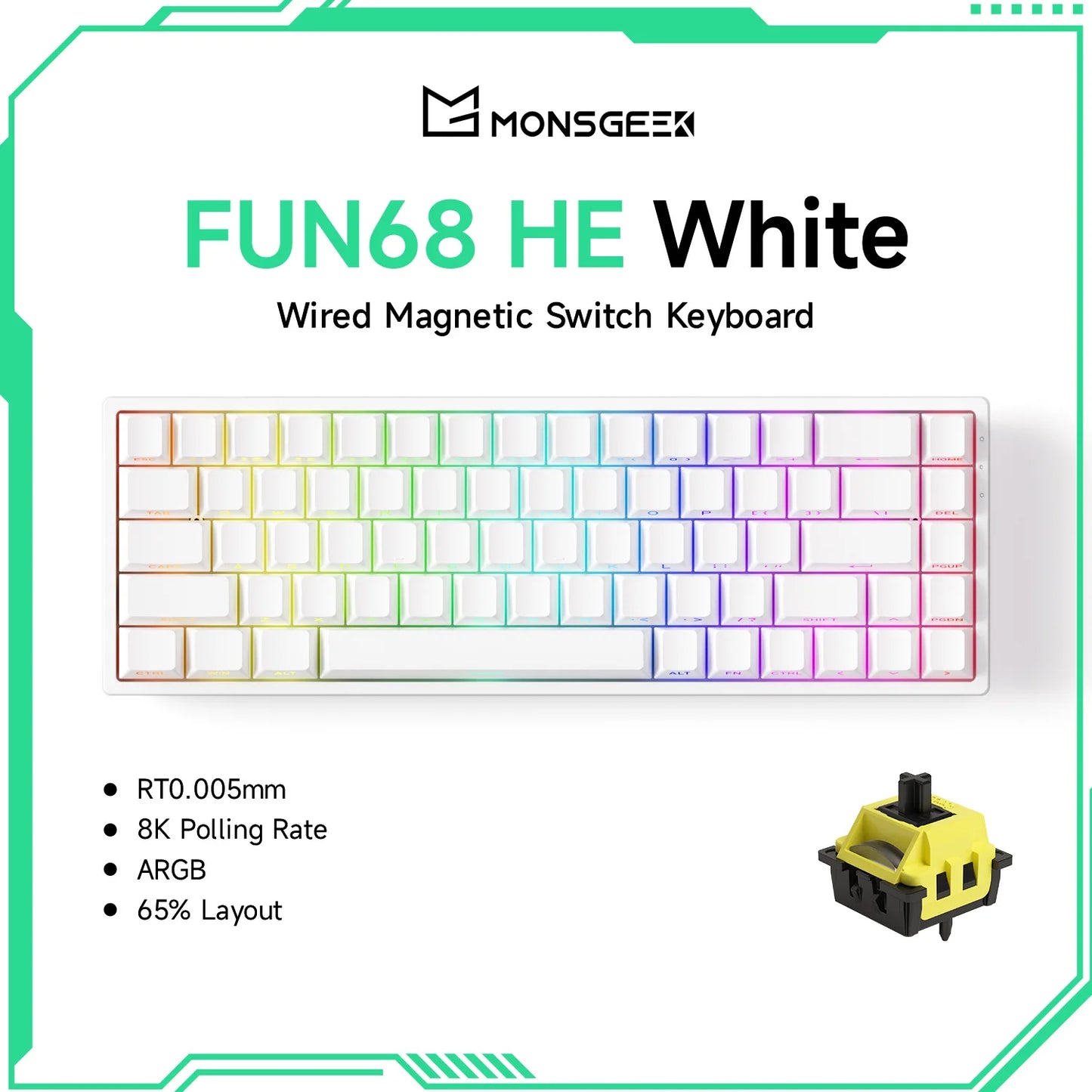 Akko MonsGeek FUN68 FUN60 PRO&MAX  HE Magnetic Keyboard 60% 65%