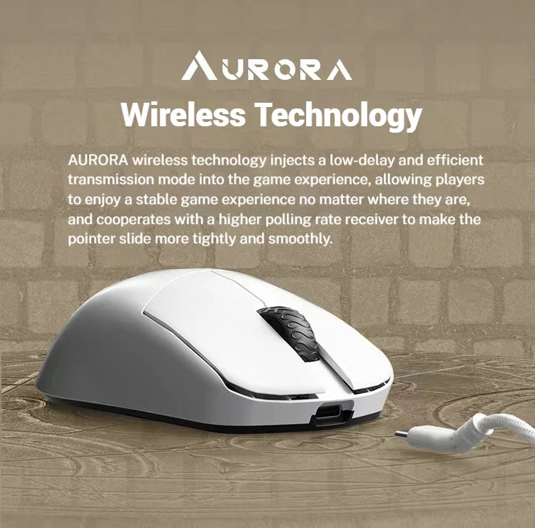 LAMZU Maya X Wirless Gaming Mouse 47g Lightweight Pixart 3950 Nordic 52840 Low Latency E-sports Mouse With 8K Receiver PC Custom