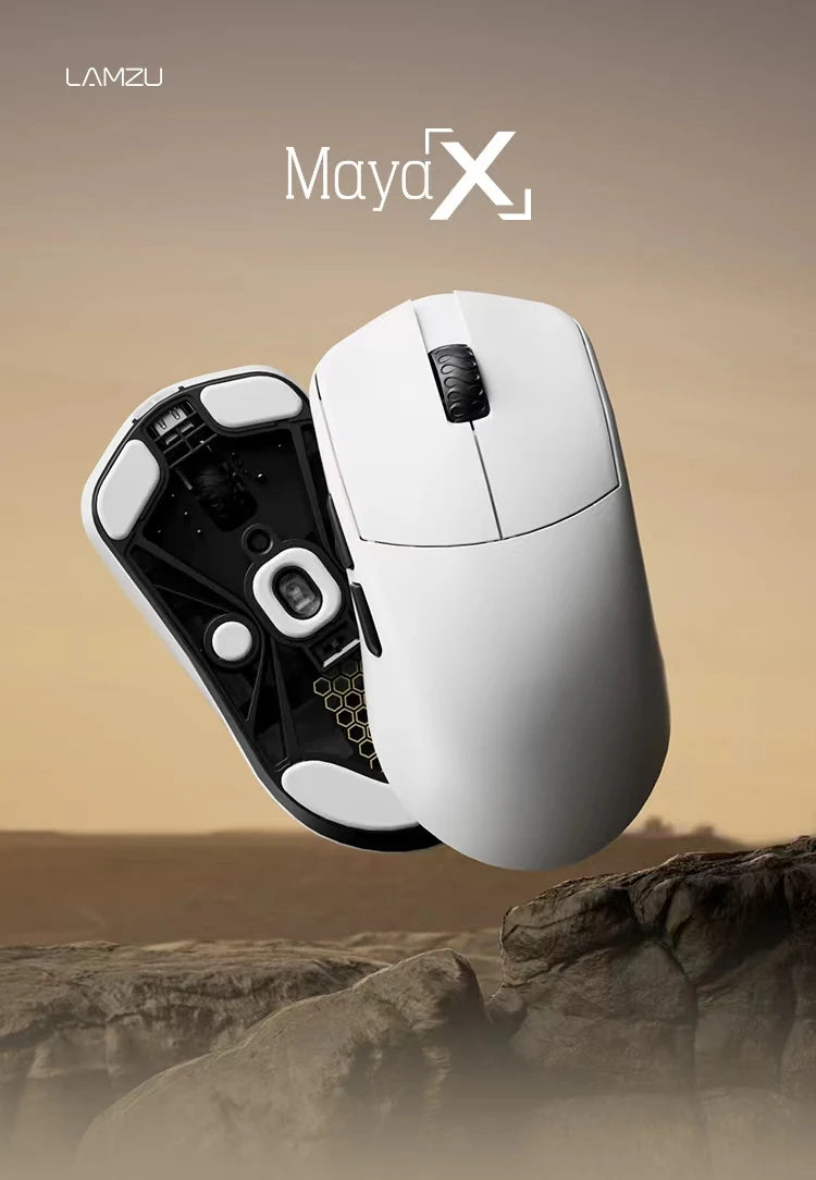 LAMZU Maya X Wirless Gaming Mouse 47g Lightweight Pixart 3950 Nordic 52840 Low Latency E-sports Mouse With 8K Receiver PC Custom