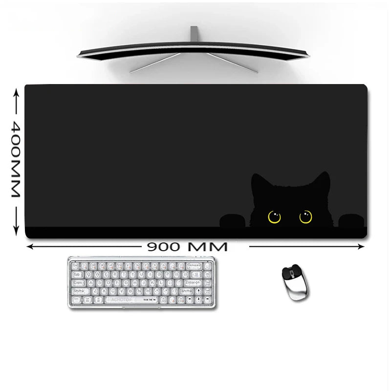 Kawaii Black Kitten Mouse Pad