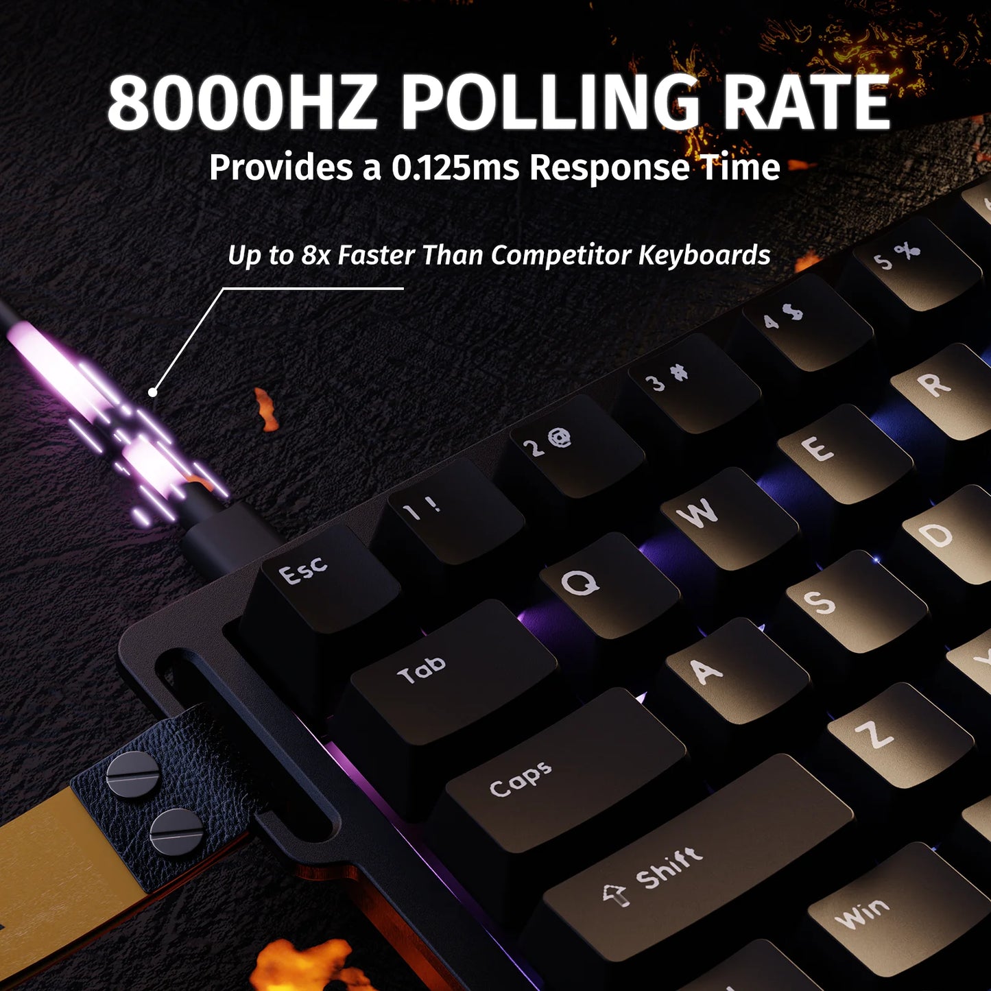 ATTACK SHARK X68 HE Rapid Trigger 8KHz Magnetic Keyboard, 0.01mm 60% , RGB, Support RT/Snap Tap/DKS/MT/TGL
