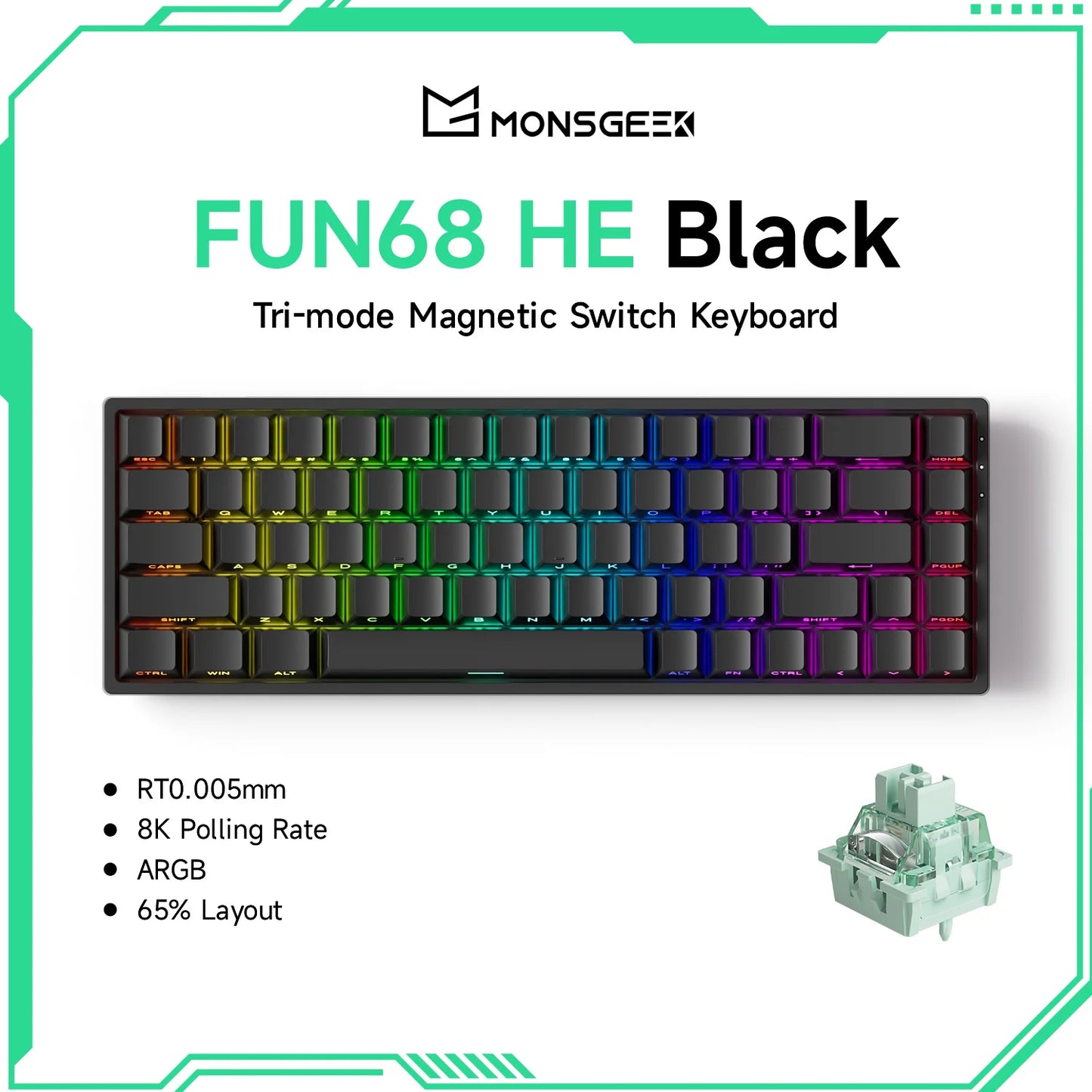 Akko MonsGeek FUN68 FUN60 PRO&MAX  HE Magnetic Keyboard 60% 65%