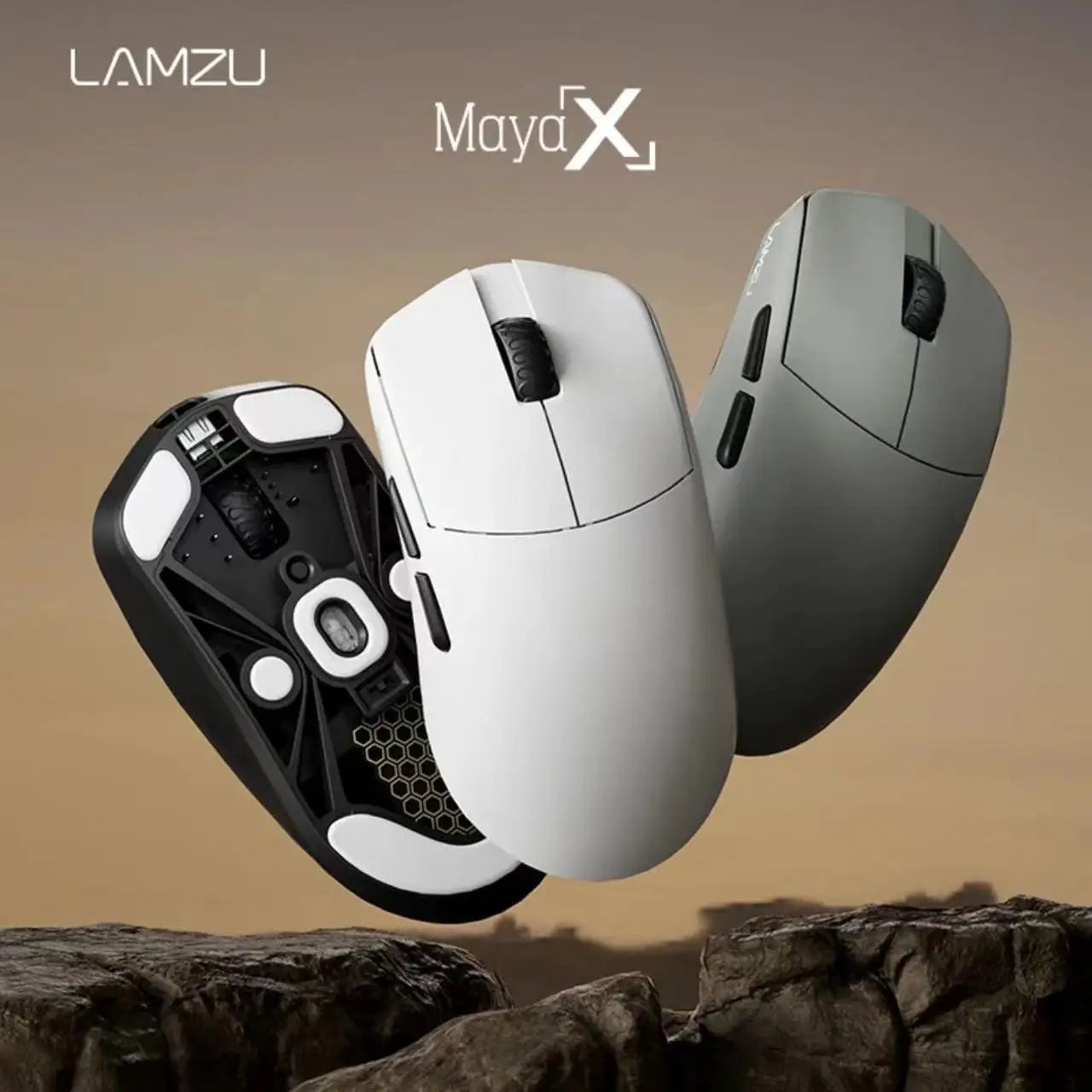 LAMZU Maya X Wirless Gaming Mouse 47g Lightweight Pixart 3950 Nordic 52840 Low Latency E-sports Mouse With 8K Receiver PC Custom