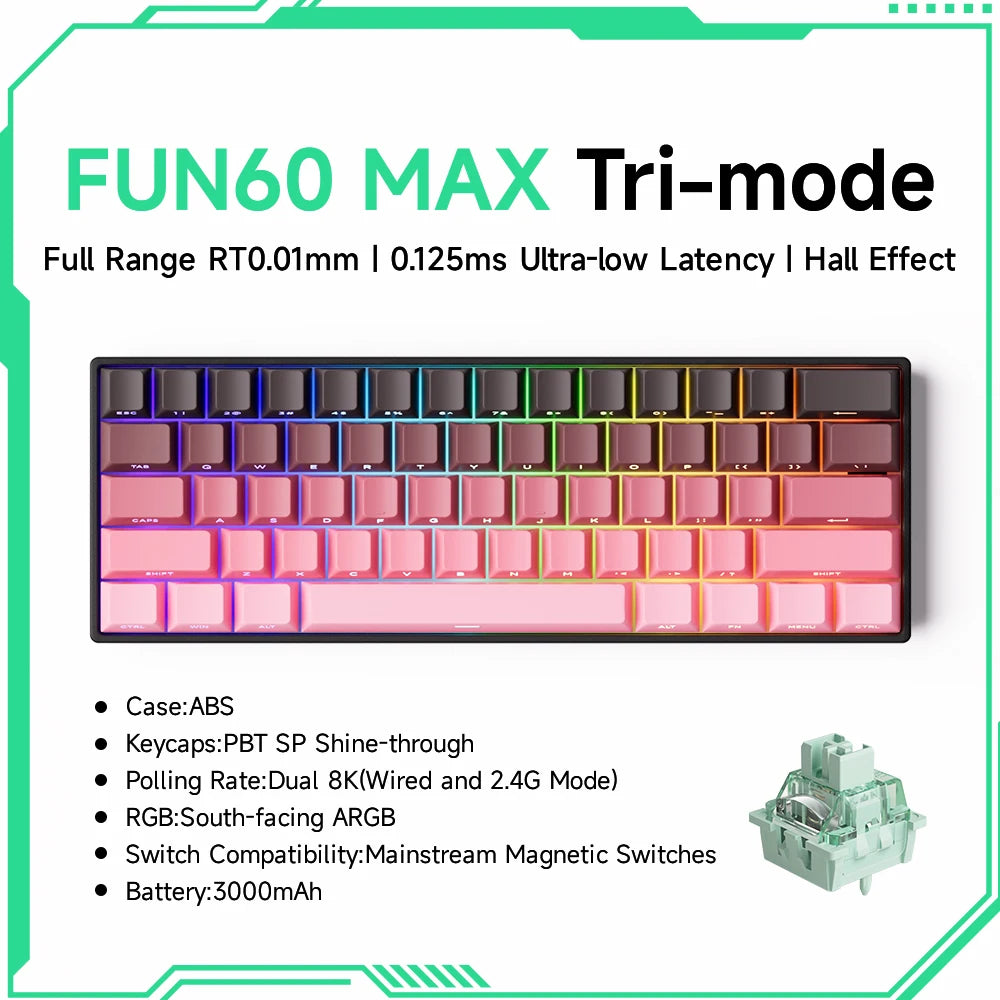 Akko MonsGeek FUN68 FUN60 PRO&MAX  HE Magnetic Keyboard 60% 65%