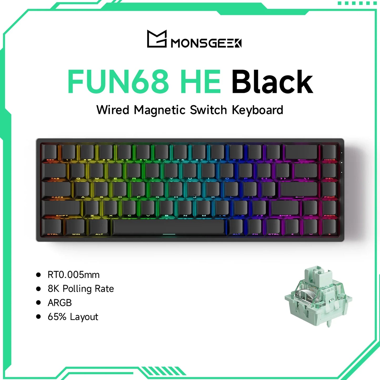 Akko MonsGeek FUN68 FUN60 PRO&MAX  HE Magnetic Keyboard 60% 65%