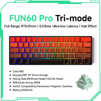 Akko MonsGeek FUN68 FUN60 PRO&MAX  HE Magnetic Keyboard 60% 65%