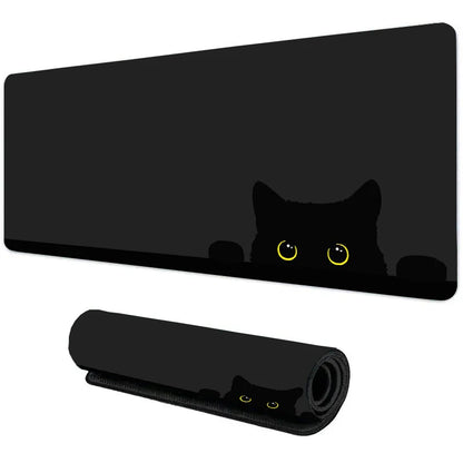 Kawaii Black Kitten Mouse Pad