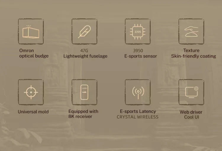Bezdrátová herní myš LAMZU Maya X, lehká, 47g, Pixart 3950 Nordic 52840, nízká latence, e-sportovní myš s 8K přijímačem, PC Custom