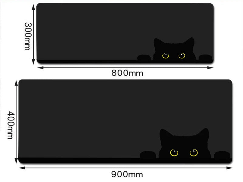 Kawaii Black Kitten Mouse Pad