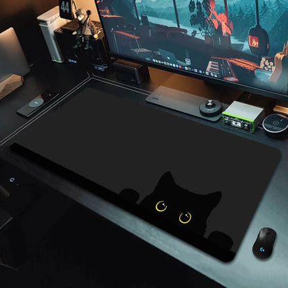 Kawaii Black Kitten Mouse Pad