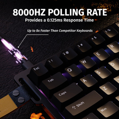 ATTACK SHARK X68 HE Rapid Trigger 8KHz Magnetic Keyboard, 0.01mm 60% , RGB, Support RT/Snap Tap/DKS/MT/TGL